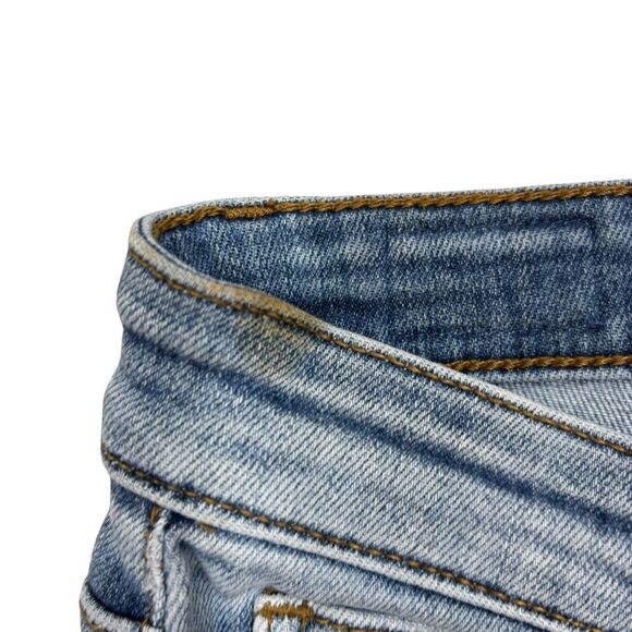 Ladies Judy Blue Mid Rise Distressed Straight Leg Jeans Size 30 - Picture 6 of 14